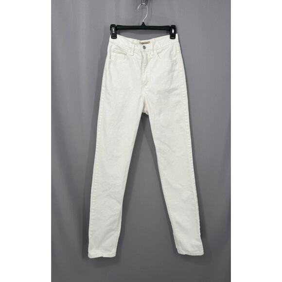 Vintage Guess Jeans Womens 28x33 White High Rise Tapered Leg USA Cotton 90s Y2K - Picture 1 of 10